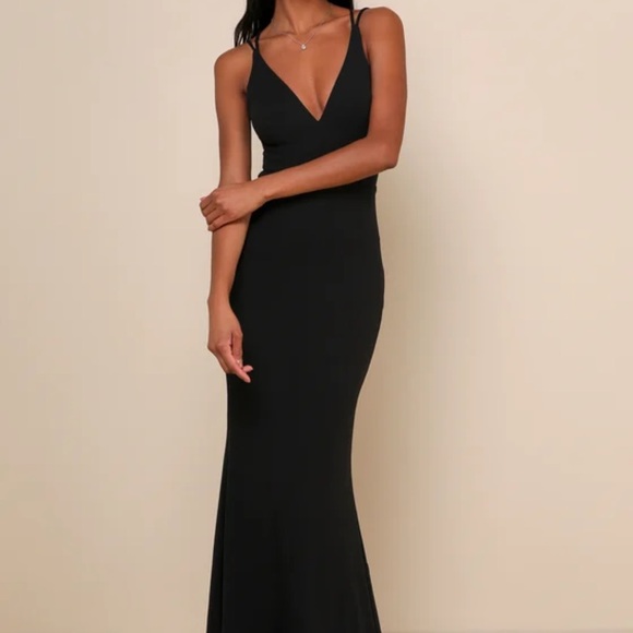 Lulus Dresses & Skirts - Lulus All this Allure Black Strappy Backless Mermaid Maxi Dress
